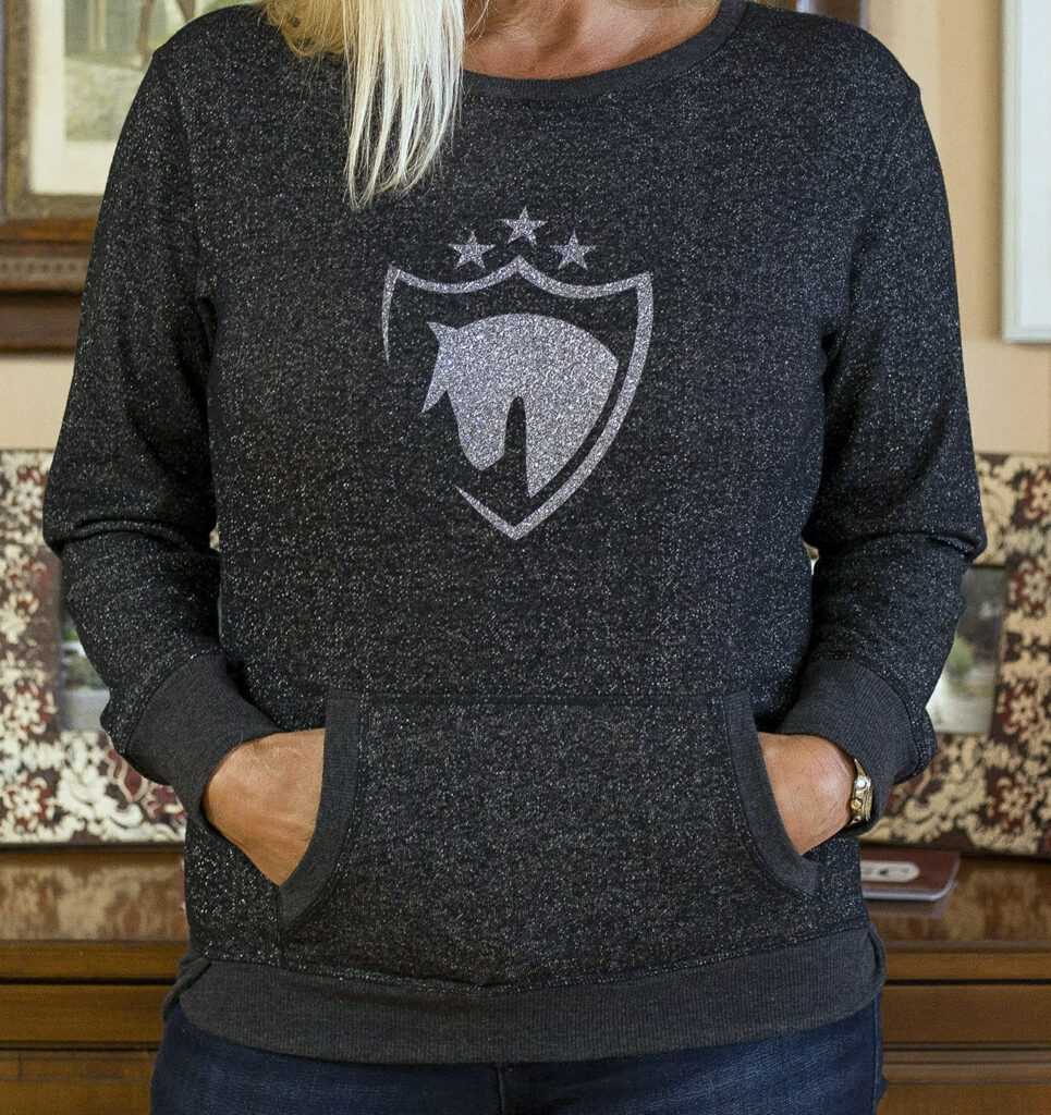 French Terry Silver Luster Crewneck - Starrider Equestrian